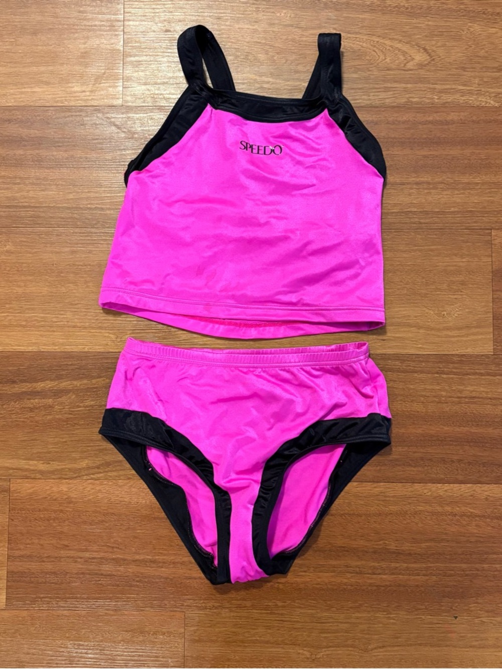 Speedo Hot Pink and Black Girls' Two-Piece Swim Set